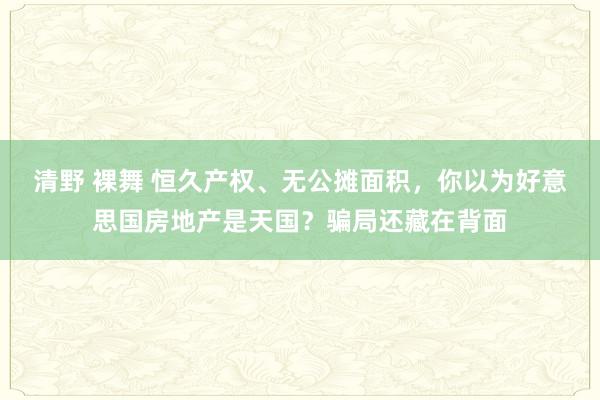 清野 裸舞 恒久产权、无公摊面积，你以为好意思国房地产是天国？骗局还藏在背面