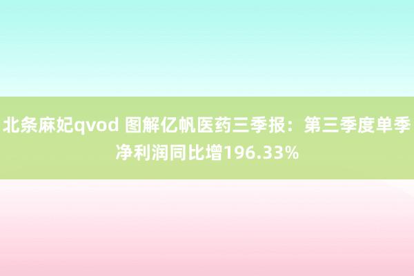 北条麻妃qvod 图解亿帆医药三季报：第三季度单季净利润同比增196.33%