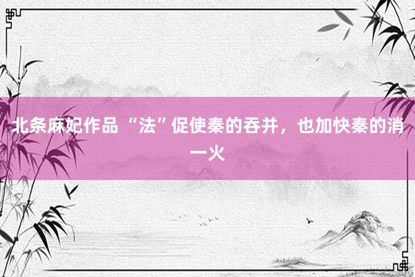 北条麻妃作品 “法”促使秦的吞并，也加快秦的消一火