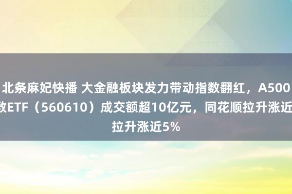 北条麻妃快播 大金融板块发力带动指数翻红，A500指数ETF（560610）成交额超10亿元，同花顺拉升涨近5%