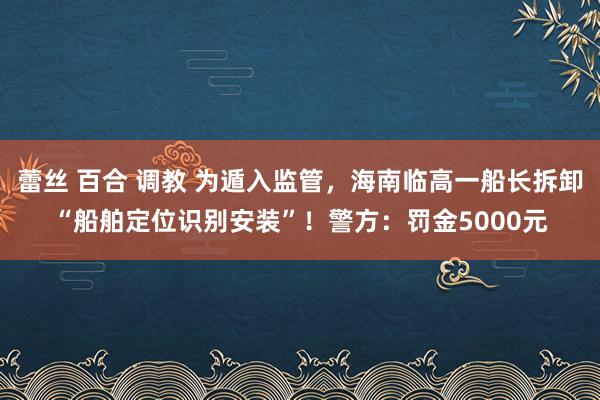 蕾丝 百合 调教 为遁入监管，海南临高一船长拆卸“船舶定位识别安装”！警方：罚金5000元