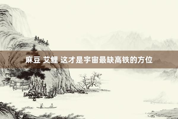 麻豆 艾鲤 这才是宇宙最缺高铁的方位