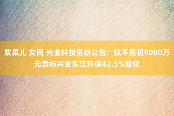 浆果儿 女同 兴业科技最新公告：拟不最初9000万元竞标兴业东江环保42.5%股权