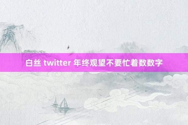 白丝 twitter 年终观望不要忙着数数字
