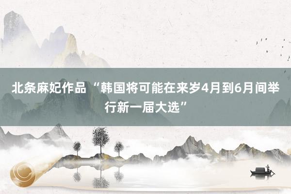 北条麻妃作品 “韩国将可能在来岁4月到6月间举行新一届大选”