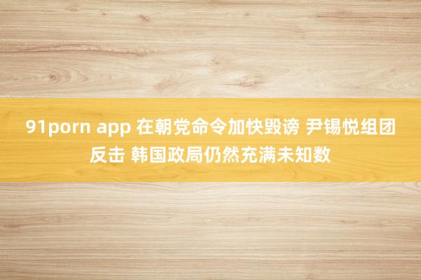 91porn app 在朝党命令加快毁谤 尹锡悦组团反击 韩国政局仍然充满未知数