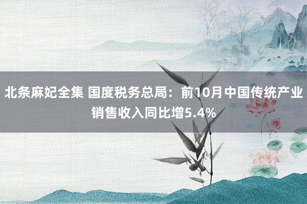北条麻妃全集 国度税务总局：前10月中国传统产业销售收入同比增5.4%