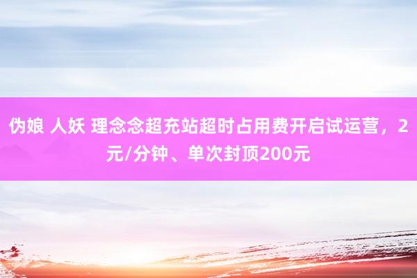 伪娘 人妖 理念念超充站超时占用费开启试运营，2元/分钟、单次封顶200元