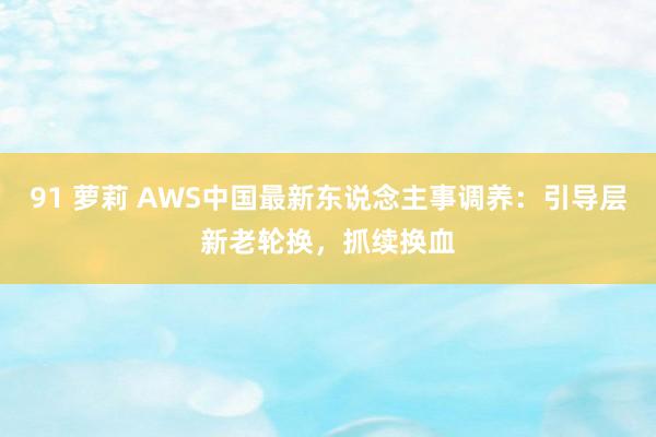 91 萝莉 AWS中国最新东说念主事调养：引导层新老轮换，抓续换血