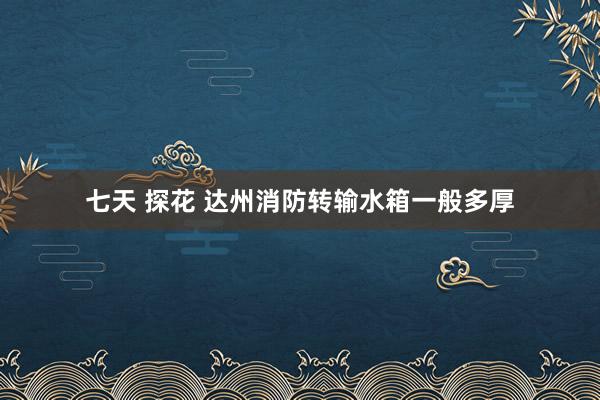 七天 探花 达州消防转输水箱一般多厚