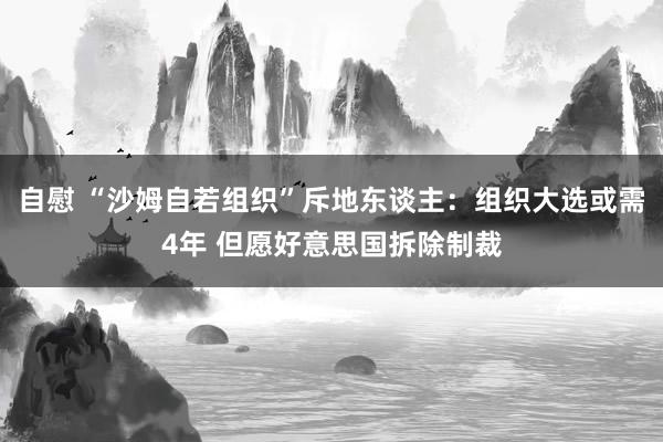 自慰 “沙姆自若组织”斥地东谈主：组织大选或需4年 但愿好意思国拆除制裁