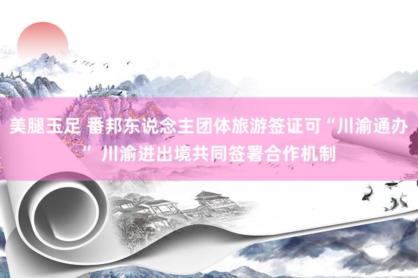 美腿玉足 番邦东说念主团体旅游签证可“川渝通办” 川渝进出境共同签署合作机制