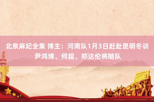 北条麻妃全集 博主：河南队1月3日赶赴昆明冬训 尹鸿博、何超、郑达伦将随队