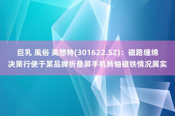 巨乳 風俗 英想特(301622.SZ)：磁路缠绵决策行使于某品牌折叠屏手机转轴磁铁情况属实