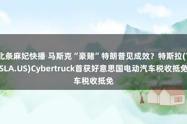 北条麻妃快播 马斯克“豪赌”特朗普见成效？特斯拉(TSLA.US)Cybertruck首获好意思国电动汽车税收抵免