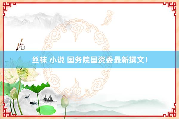 丝袜 小说 国务院国资委最新撰文！