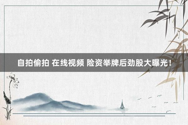 自拍偷拍 在线视频 险资举牌后劲股大曝光！