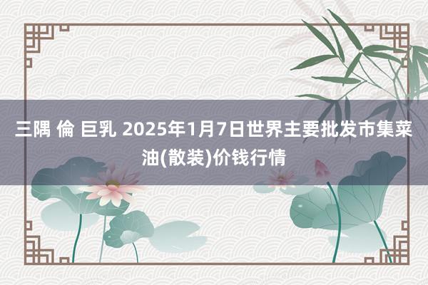 三隅 倫 巨乳 2025年1月7日世界主要批发市集菜油(散装)价钱行情