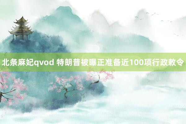 北条麻妃qvod 特朗普被曝正准备近100项行政敕令
