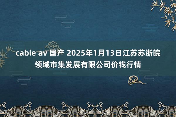 cable av 国产 2025年1月13日江苏苏浙皖领域市集发展有限公司价钱行情