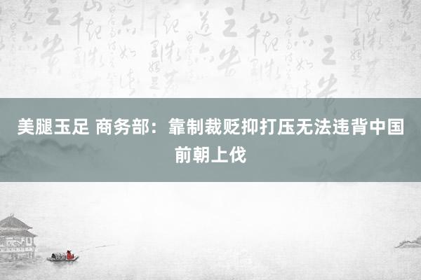 美腿玉足 商务部：靠制裁贬抑打压无法违背中国前朝上伐