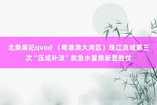 北条麻妃qvod （粤港澳大湾区）珠江流域第三次“压咸补淡”救急水量鼎新显胜仗
