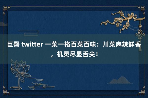 巨臀 twitter 一菜一格百菜百味：川菜麻辣鲜香，机灵尽显舌尖！