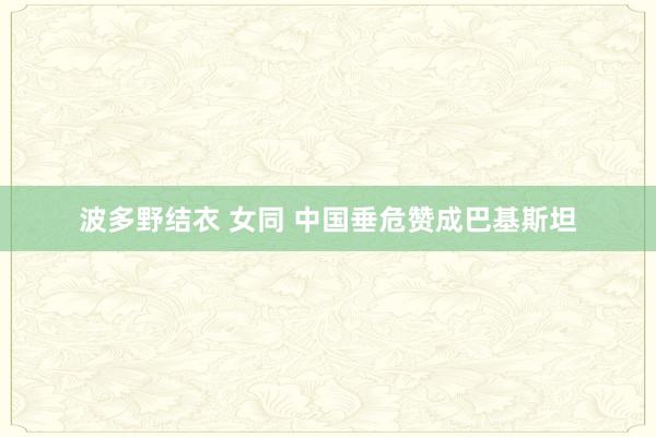 波多野结衣 女同 中国垂危赞成巴基斯坦