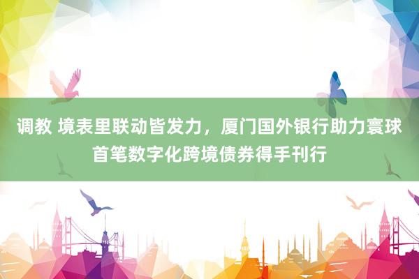 调教 境表里联动皆发力，厦门国外银行助力寰球首笔数字化跨境债券得手刊行