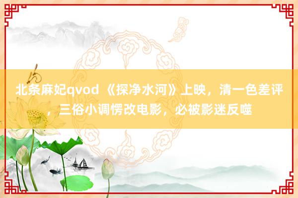 北条麻妃qvod 《探净水河》上映，清一色差评，三俗小调愣改电影，必被影迷反噬